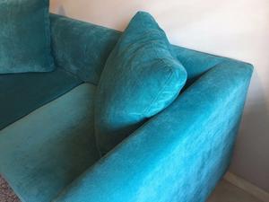 Sillón de Pana con placa-soft y patas cromadas