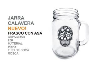 Frasco Con Asa Diseño Calavera