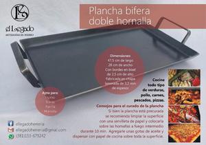 Plancha bifera para 2 hornallas