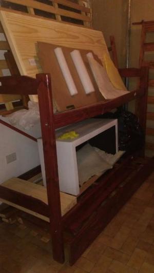 VENDO CAMA CUCHETA + CARRITO - PINO