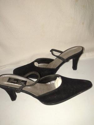 Zapato Gamuza negro Stiletto 7 -largo 26 -ancho 8,5 perfecto