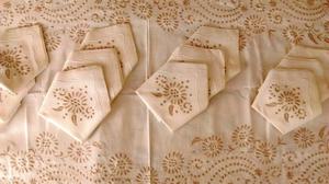 mantel de hilo bordado, rectangular