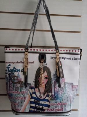 Cartera estampada de simil cuero