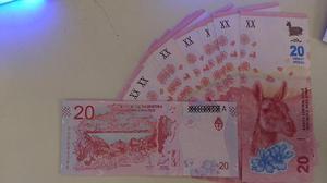 Billete 20 Pesos Argentina Guanaco Sin Circular + Númer