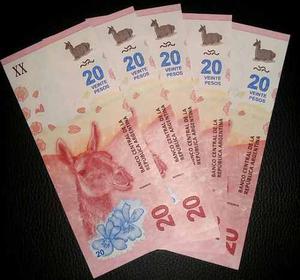 Nuevo Billete 20 Pesos Guanaco 5 X $150 S/c