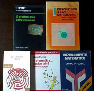 Matematica - Lote De 6 Libros - Paenza - Stewart - Fermat