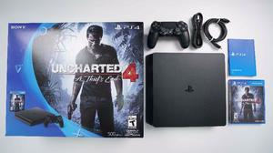 Sony Playstation PS4 SLIM 500GB + Juego Uncharted 4- Consola