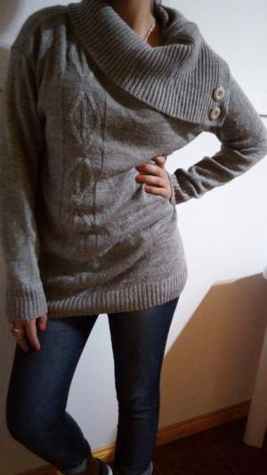 Sweater largo gris