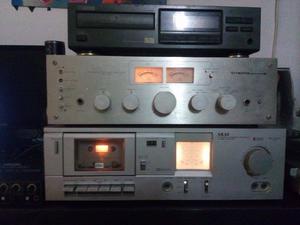 amplificador stereo trisonic - deck cassetera akai -