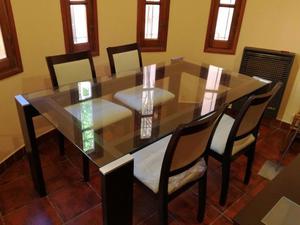 Juego Living Comedor. Mesa + 4 Sillas + Rack TV + Mesa