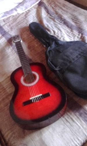 Guitarra Sevilla roja combinada con negro NUEVA