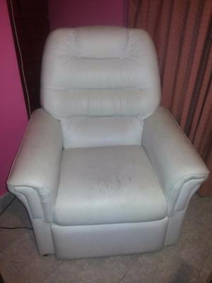 Sillon Relax reclinable de Eco cuero color blanco