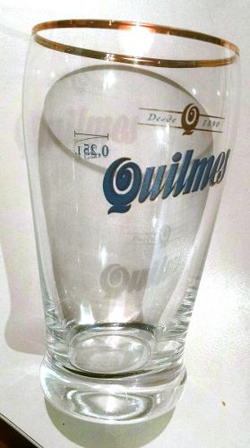 6 Vasos Quilmes 25cl Alemán C/ribete Dorado + Destap