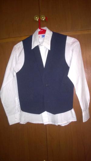 Chaleco, pantalón azul y camisa blanca T12 NIÑO