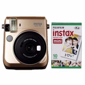 Fujifilm Instax Mini 70 Dorada Tipo Polaroid 10 Fotos