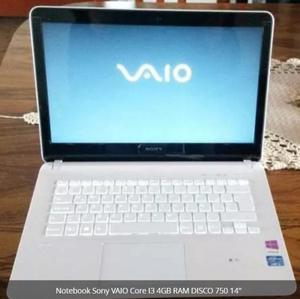 Notebook Sony Vaio Core I3 - 4gb Ram - Disco ''