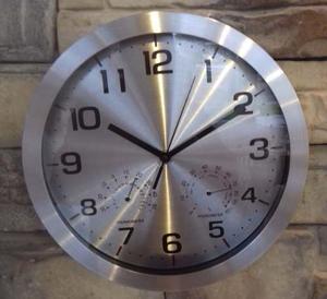Reloj De Pared Grande 30cm Con Temperatura Y Humedad