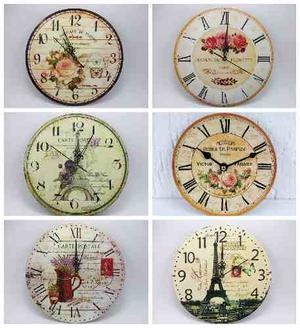 Relojes De Pared Deco Vintage En Madera