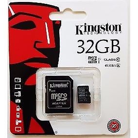 memoria kingston de 32 gb clase 10,