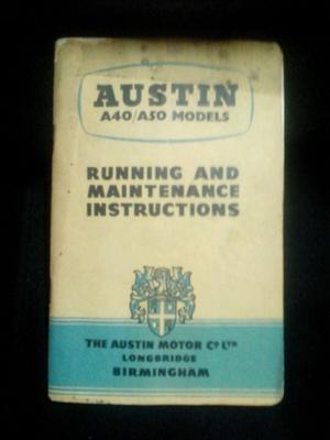 Manual de antiguo auto austin modelo a40-a original