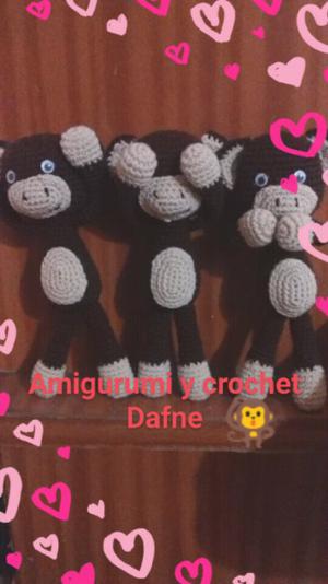 Monos amigurumi tejido crochet souvenirs