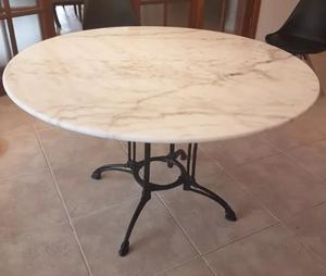 mesa morph hierro mármol carrara 1.20 diámetro comedor o