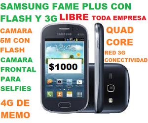 IMPECABLE SAMSUNG FAME PLUS CON FLASH Y RED 3G,CAMARA