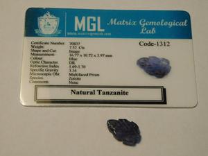 Tanzanita Natural Certificada 7,52 Cts.
