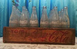 Cajón De Coca Cola Antiguo Con Sus 24 Botellas