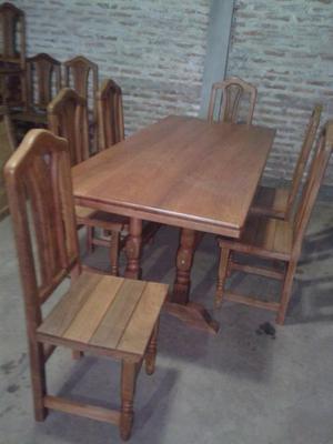 JUEGO DE MESA DE 1,60 CON 6 SILLAS...