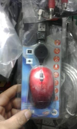 Mouse con cable retractil. Mi celu 