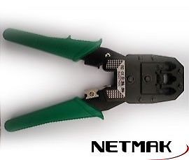 Pinza Crimpeadora RJ-45 + RJ-11 + RJ-9 con pelacable Netmak