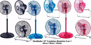Ventilador 10” 3 paletas aluminio 3 en 1