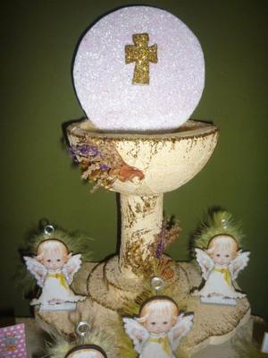 maqueta y 15 souvenir de comunión angelitos sin tarjetitas