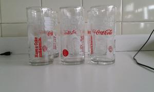 Vendo lote de 6 vasos con publicidad de coca cola
