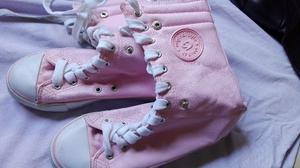 Botas Rosa cuero sin uso,36