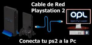 Cable De Red Para Playstation 2 + Guia Conexión Free Mcboot
