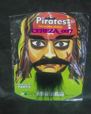 barba + bigote+ cejas C Adhesivo Cotillon de pirata jack