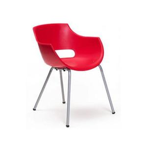 sillas frida patas aluminio color roja