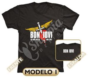 Bon Jovi Remeras Estampadas Tour  Calidad Adultos Niños