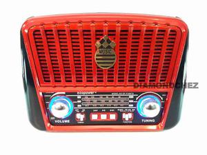 Radio Parlante Portatil Tipo Vintage C/panel Solar C/usb Tm