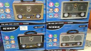 Radio Retro Vintage Bateria Bluetooth Usb Mp3 Am/fm/sw Super