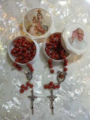 Rosarios Pétalos De Rosas Del Papa Francisco Y Virgen Maria