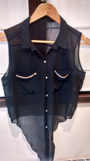 Camisa de gasa negra