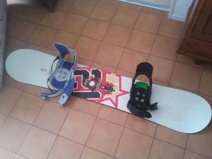 Snowboard c/fijaciones + funda