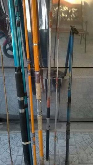 VENDO TODO JUNTO! 3 CAÑAS DE PESCA FIBRA Y GRANITO, 1