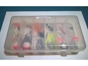Caja de pesca con 6 moscas y accesorios