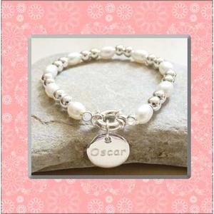 Pulsera De Plata 925 Y Perlas - Personalizada