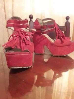 SANDALIAS ROJAS CON PLATAFORMA