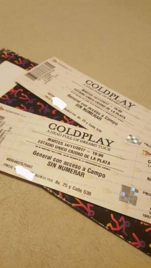 2 ENTRADAS CAMPO COLDPLAY 